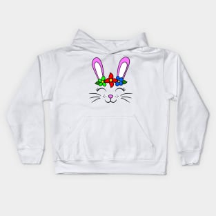 Laughing bunny face Kids Hoodie